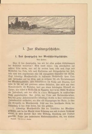I. Zur Kulturgeschichte
