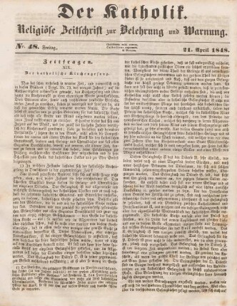 193-195 Zeitfragen : XIX. Der katholische Kirchengesang