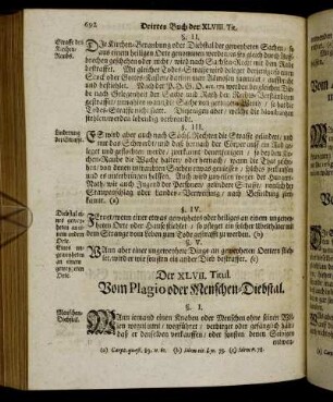 Der XLVII. Titul. Vom Plagio oder Menschen-Diebstal.