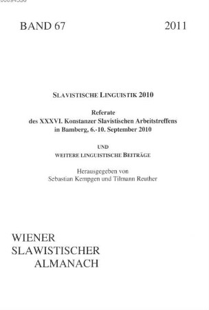 Wiener slawistischer Almanach, 67. 2011