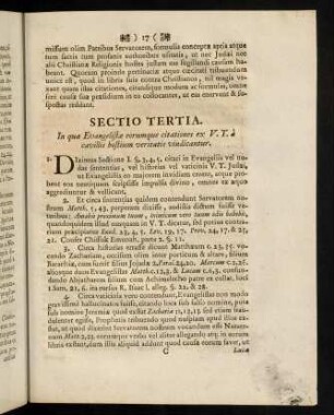 17-31, Sectio Tertia.