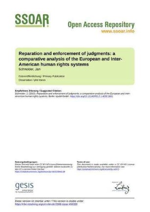 Reparation and enforcement of judgments: a comparative analysis of the European and Inter-American human rights systems