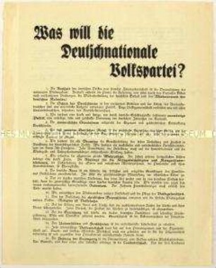 Aufruf zum Eintritt in die Deutschnationale Volkspartei