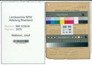Entnazifizierung Josef Maiboom , geb. 19.07.1909 (Arbeiter)