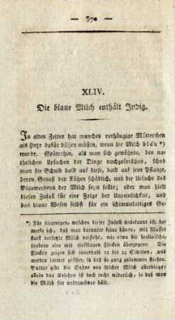 XLIV. Die blaue Milch enthält Indig