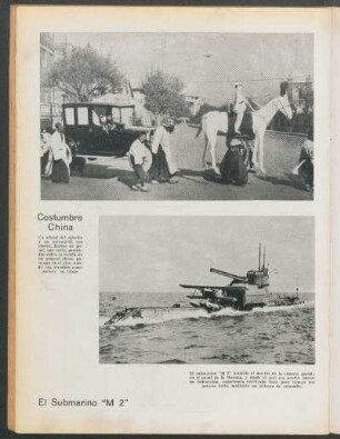 Costumbre china. - El Submarino "M 2"