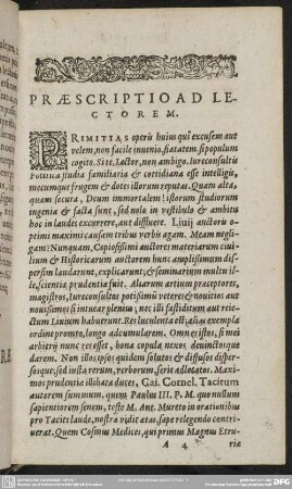 Praescriptio Ad Lectorem