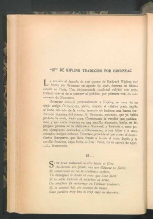 "If" de Kipling traducido por Groussac