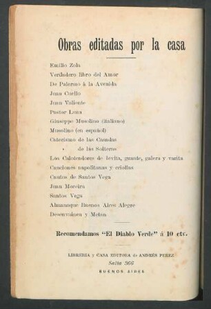 Obras editadas por la casa
