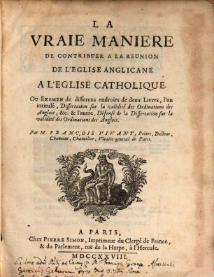 La vraie manière de contribuer à la réunion de l'Église anglicane à l'Église catholique
