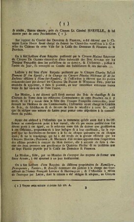 Précis Du Protocole aux Procès verbaux des Séance des Représentans provisoires du Peuple Souverain du Pays de Namur. Séance Du 7 Janvier 1793. L'an 2e de la Liberte Belgique. La Séance a été ouverte à Neuf heures & demi du Matin