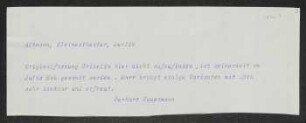 Brief von Gerhart Hauptmann an Kleines Theater 
