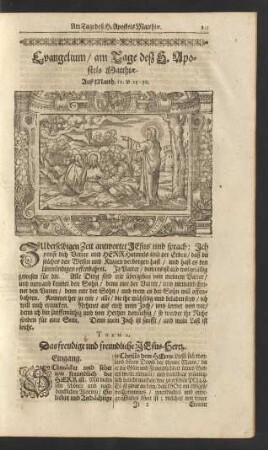 Evangelium/ am Tage desz H. Apostels Matthiae. ...