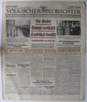 Tageszeitung "Völkischer Beobachter" u.a. zu den Auslandsorganisationen der NSDAP