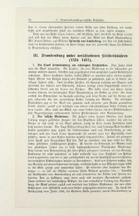 III. Brandenburg unter verschiedenen Fürstenhäusern (1324-1415)