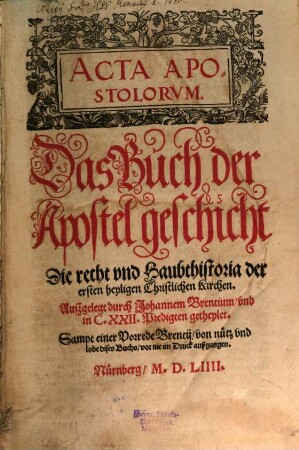 Acta Apostolorum : das Buch der Apostelgeschicht