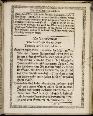 Die Vierte Predigt. Textus a vers. 9. usque ad finem.