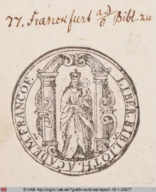 Exlibris der Bibliothek zu Frankfurt