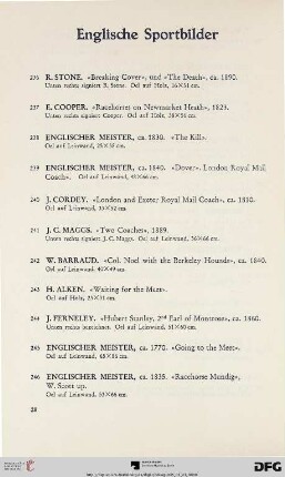 Englische Sportbilder (Nr. 236-246)