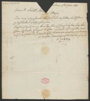 Brief an B. Schott's Söhne : 18.06.1821