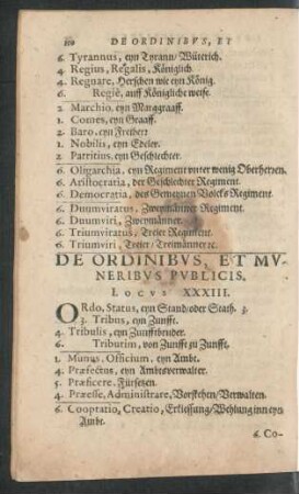 De Ordinibus, Et Muneribus Publicis. Locus XXXIII.