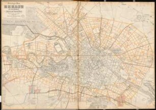 Südkanal für Berlin Schinkelwettbewerb 1878: Reimer-Plan von Berlin und Charlottenburg 1:10000