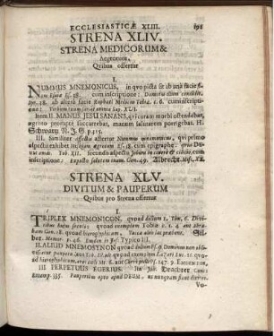 Strena XLIV. Strena Medicorum - Strena LI. Morientium