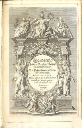 Landrecht, Policey- Gerichts- Malefitz- vnd andere Ordnungen. Der Fürstenthumben Obern vnd Nidern Bayrn