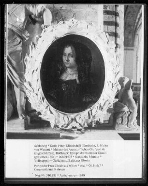Epitaph des Balthasar Gloxin (gestorben 1654) — Porträt der Frau Gloxin als Witwe