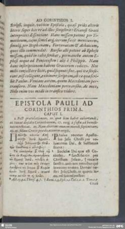Epistola Pauli Ad Corinthios Prima
