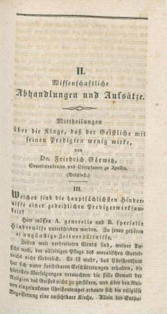 Wissenschaftliche Abhandlungen und Aufsätze