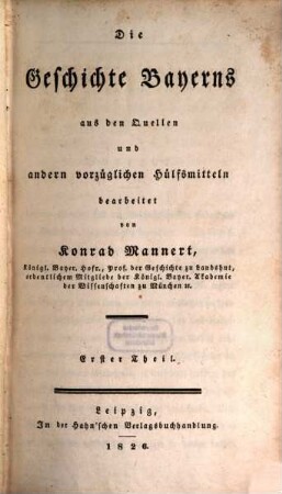 Die Geschichte Bayerns, 1