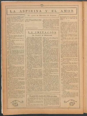 La aspirina y el amor : Cuento