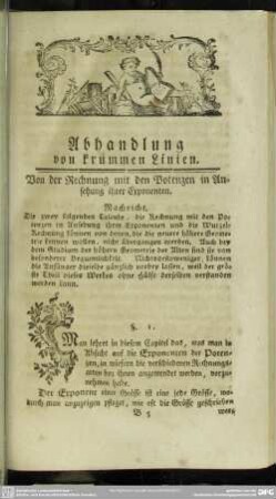 Abhandlung von krummen Linien