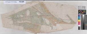 Halle (Halle) Teilung der Halleschen Masch Entwurf (1788) o.M. unregelmäßige Größe kol. Zeichnung (Reinhold) Spez.Verz. Markenkarten X Nr. 43