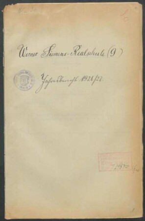 1926/27: Jahresbericht ... - 1926/27
