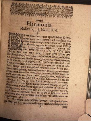[...] Sive Harmonia Michaeae V, 1. & Matth. II, 6.