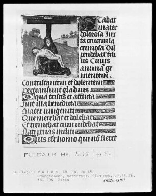 Stundenbuch, ad usum Romanum — Pietà, Folio 29verso