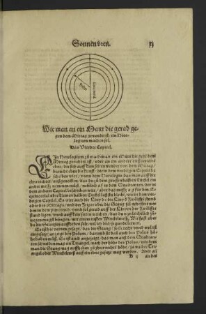 Wie man an ein Maur die gerad gegen dem Mittag gewendt ist, ein Horologium machen sol. Das Vierdte Capitel.