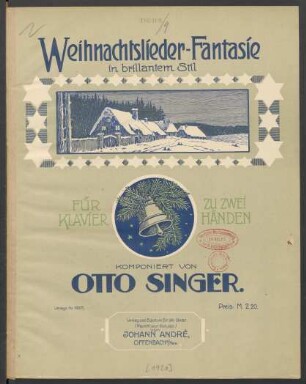 Weihnachtslieder-Fantasie in brillantem Stil : für Klavier zu zwei Händen