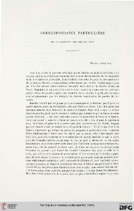1: Correspondance particulière de la Gazette des Beaux-Arts