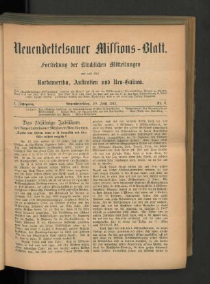 20. Juni 1911. Nr. 6.