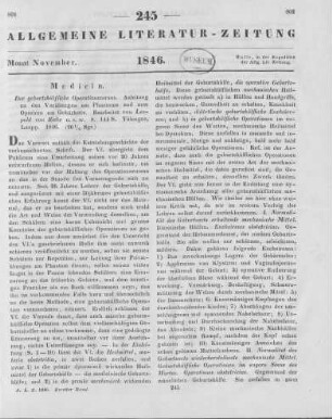 Riecke, L. S.: Der geburtshülfliche Operationscursus. Anleitung zu den Vorübungen am Phantome und zum Operiren am Gebärbette. Tübingen: Laupp 1846