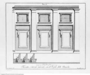 La Libreria Mediceo-Laurenziana., Tafel X: Facciata Laterale interiore ...