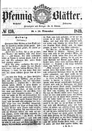 No. 139, 19. u. 20. November