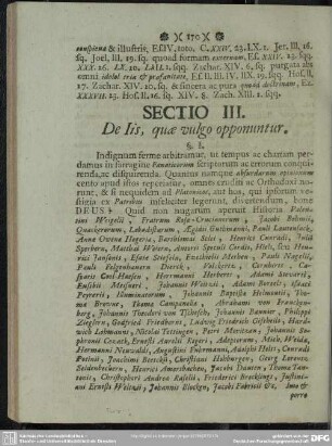Sectio III. De Iis, quae vulgo opponuntur