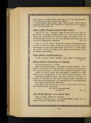Keine größeren Kampfhandlungen.