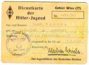 Dienstkarte des Hitler-Jungen Erich Blecha