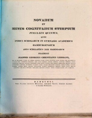 Novarum et minus cognitarum stirpium pugillus ..., Pugillus V