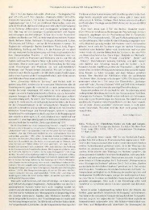 912-914 [Rezension] Klein, Wolfgang M., Christliches Sterben als Gabe und Aufgabe